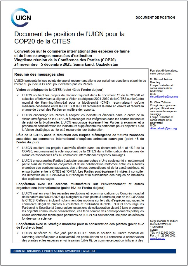IUCN position CITES COP20 cover thumbnail_FR