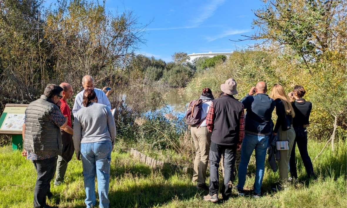 Participants of the IUCN Med and Fundación Moeve event explore the Laguna Primera de Palos_Huelva