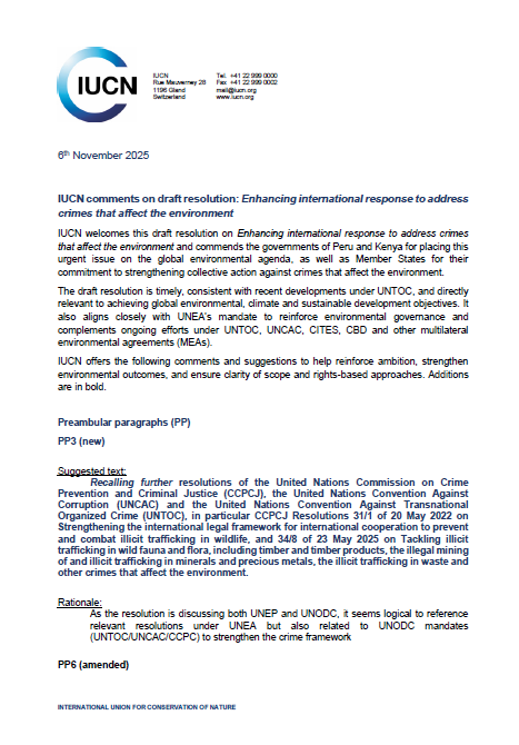 IUCN comment of UNEA7 Resolution on CAE