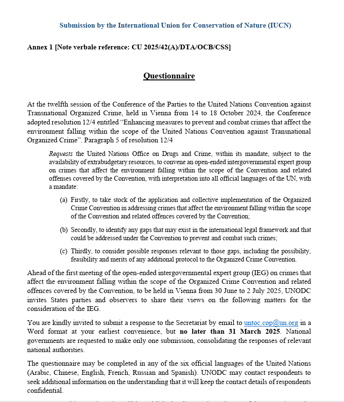 IUCN submission to UNODC